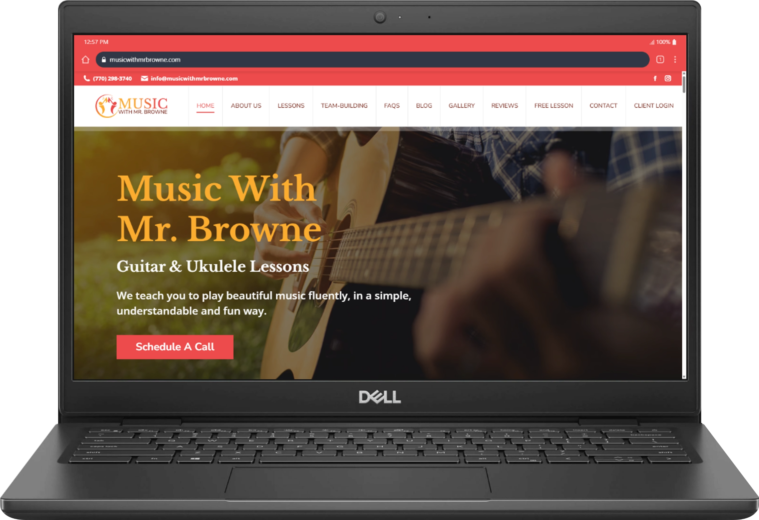 Music With Mr. Browne desktop website screenshot