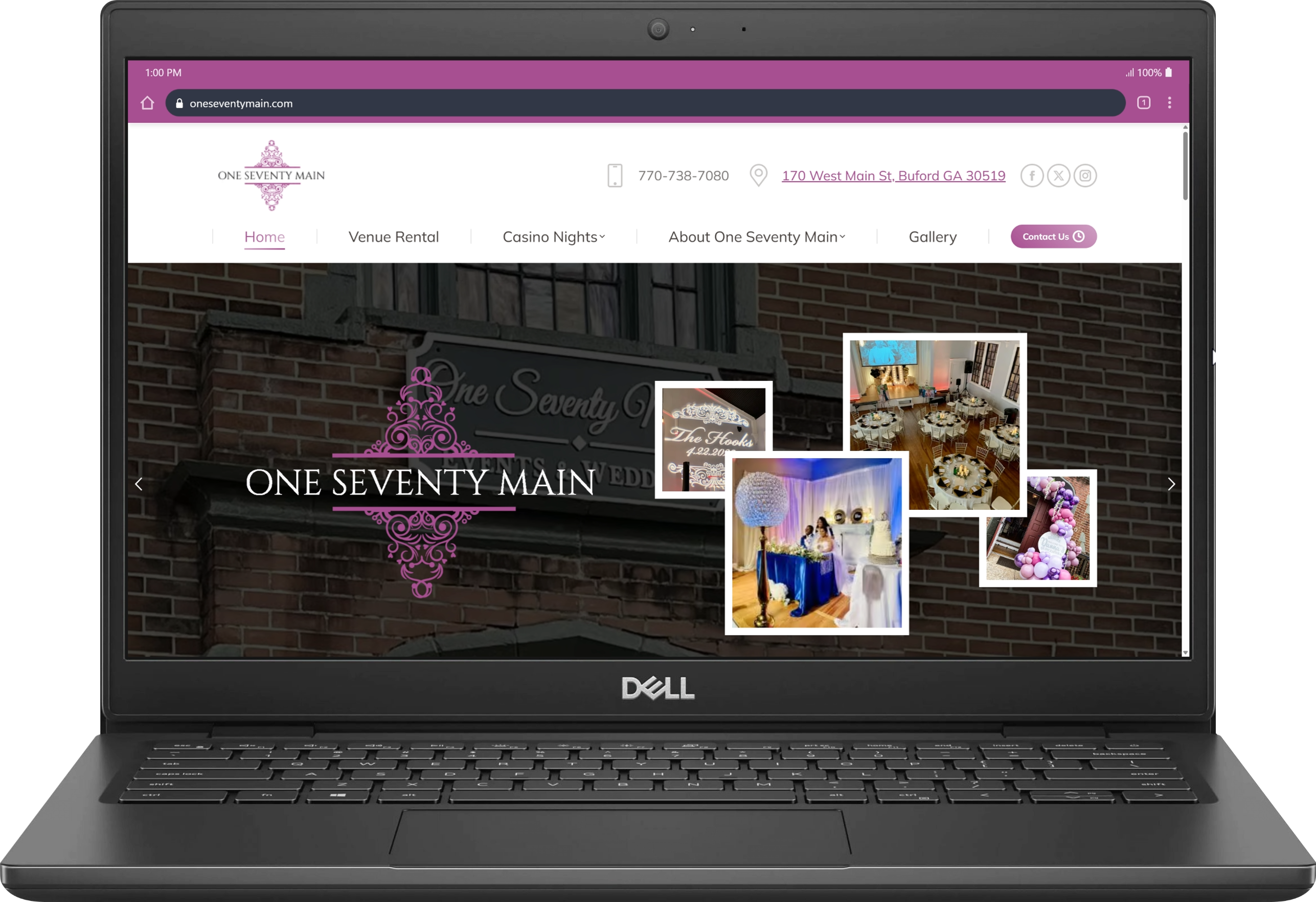 One Seventy Main desktop website screenshot